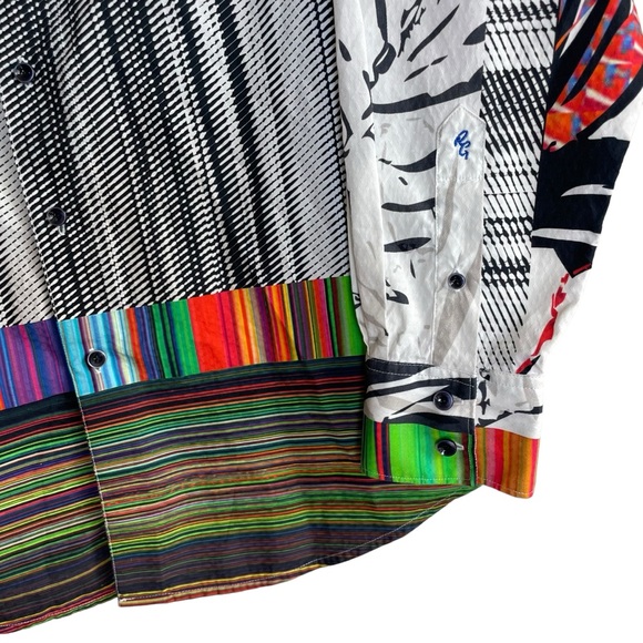 Robert Graham Passion Flower Multicolor Print Long Sleeve Button Down Mens Large - Picture 4 of 9